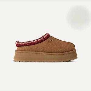 UGG Tasman: Chestnut with Red Trim